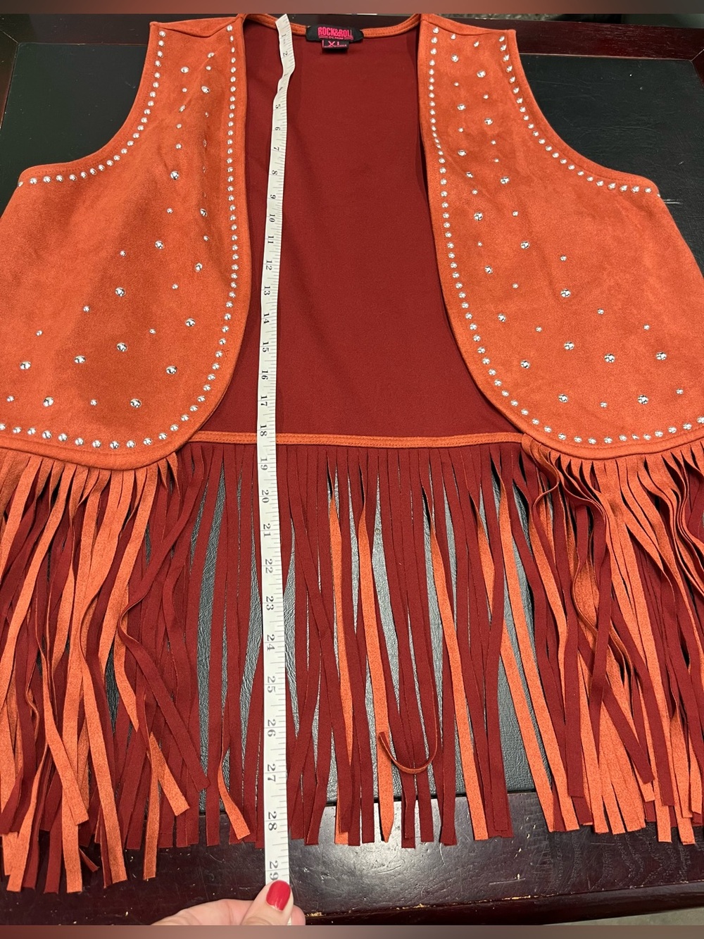 Rock & Roll Denim faux suede vest size XL - Picture 7 of 8